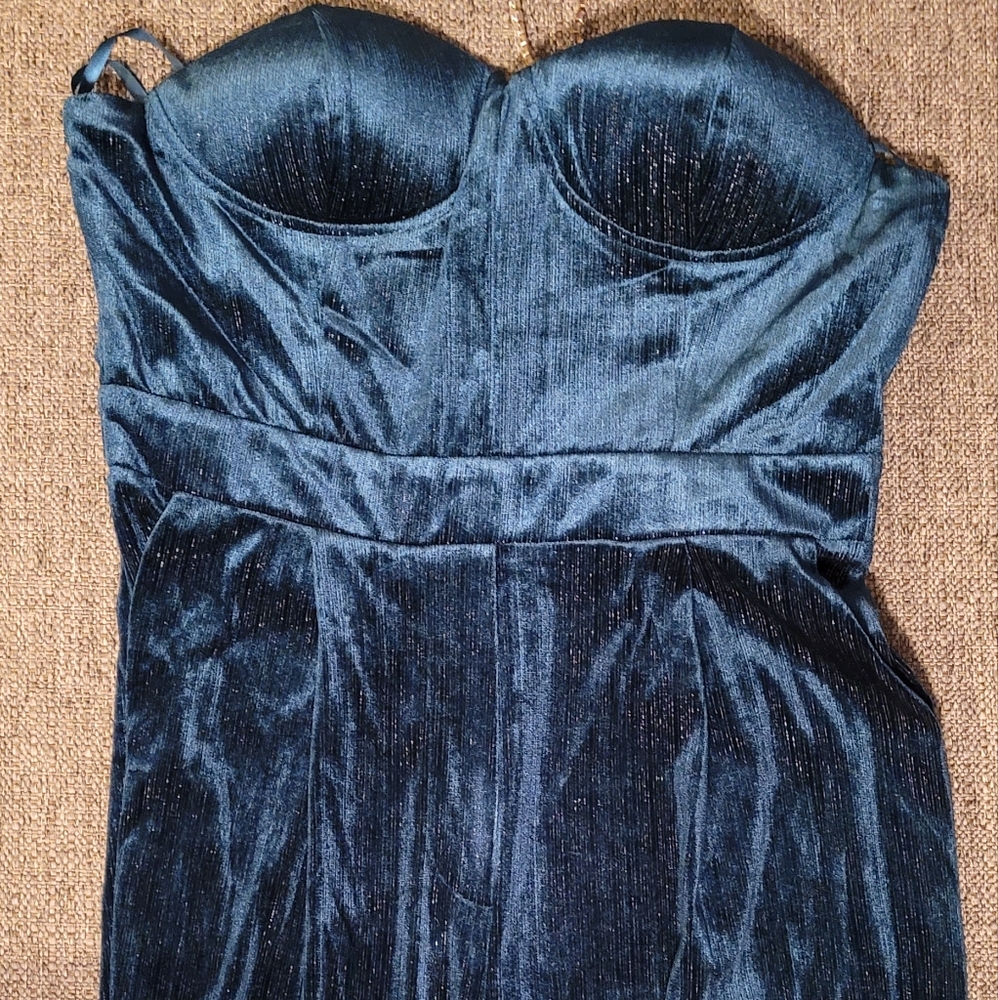 Velveteen Strapless Jumpsuit